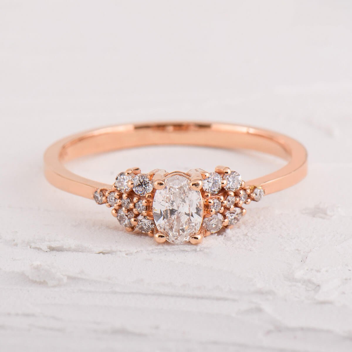 Auva Oval Solitaire Diamond Ring