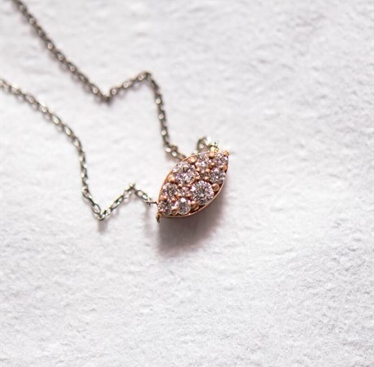 Le Petite 0.12 Carat Brilliant Diamond Marquise Necklace