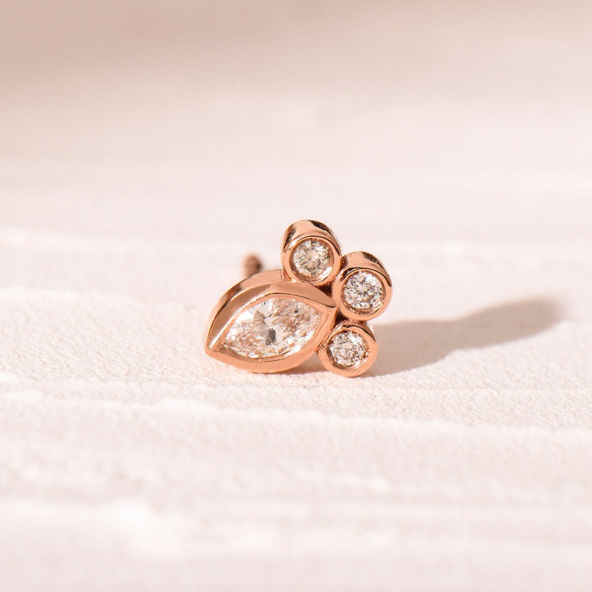 Le Petite Marquise and Round Diamond Minimal Earrings