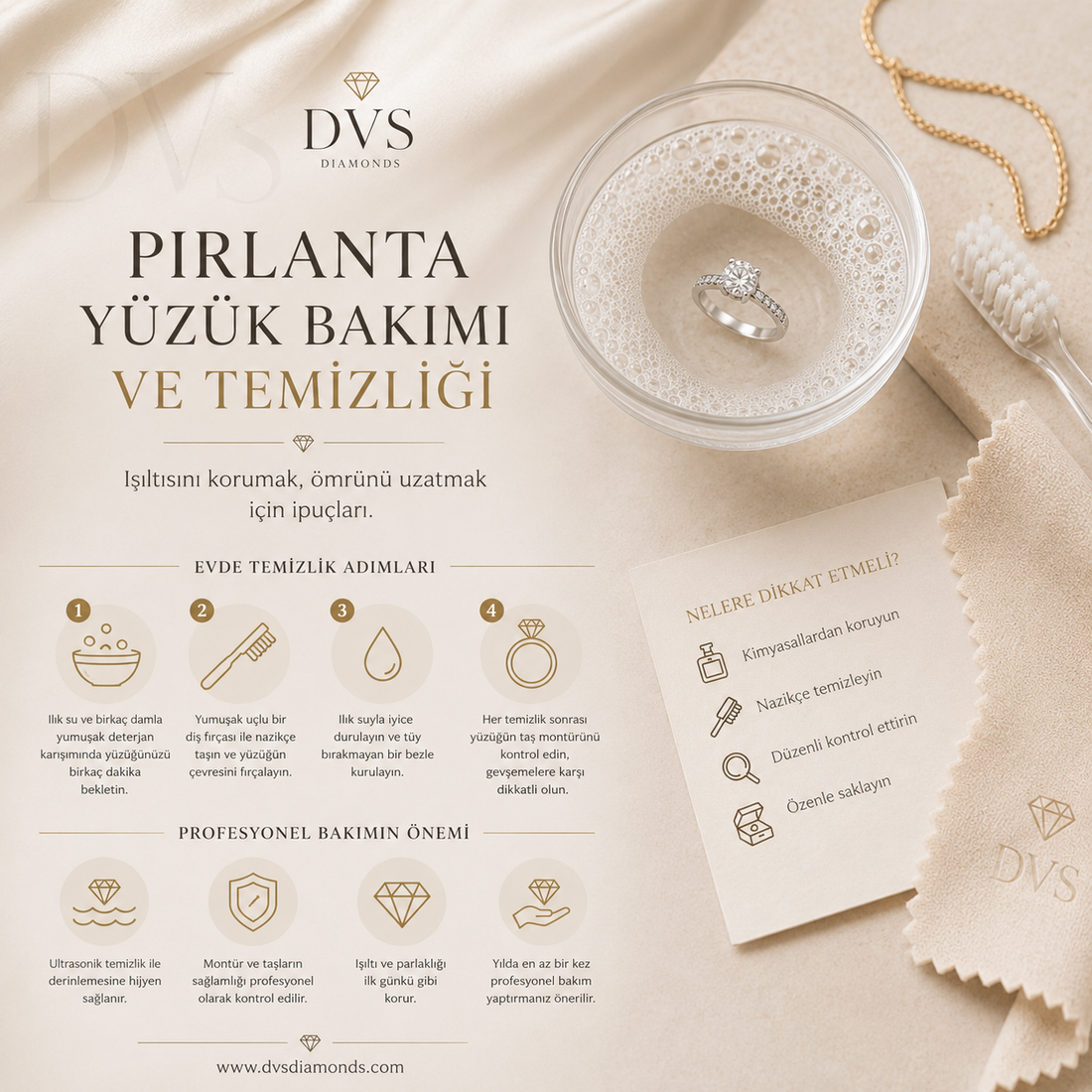 Pırlanta Yüzük Bakımı ve Temizliği Nasıl Yapılır? Uzun Ömürlü Kullanım Rehberi