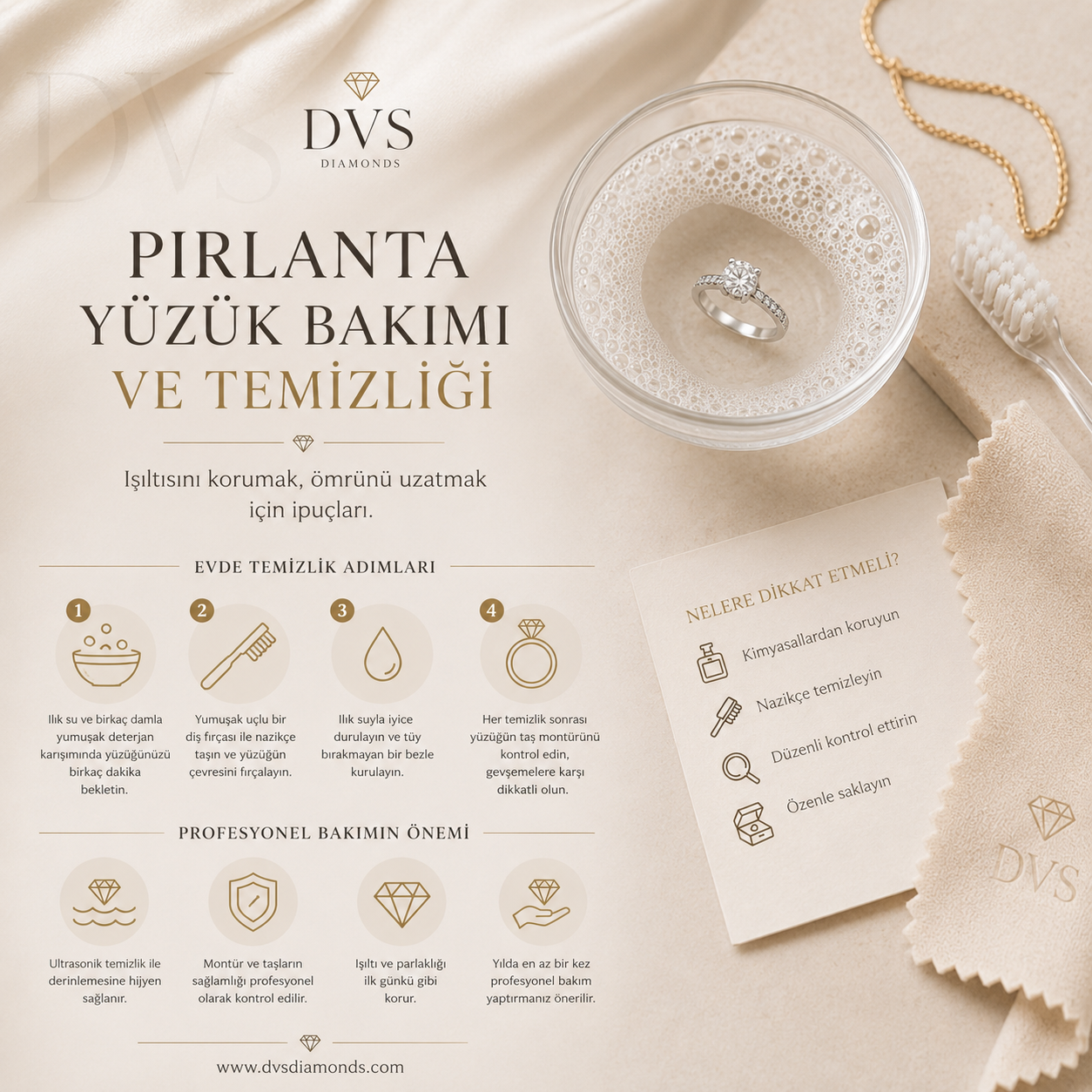 Pırlanta Yüzük Bakımı ve Temizliği Nasıl Yapılır? Uzun Ömürlü Kullanım Rehberi