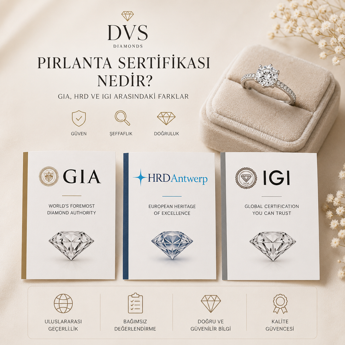 Pırlanta Sertifikası Nedir? GIA, IGI ve HRD Arasındaki Farklar