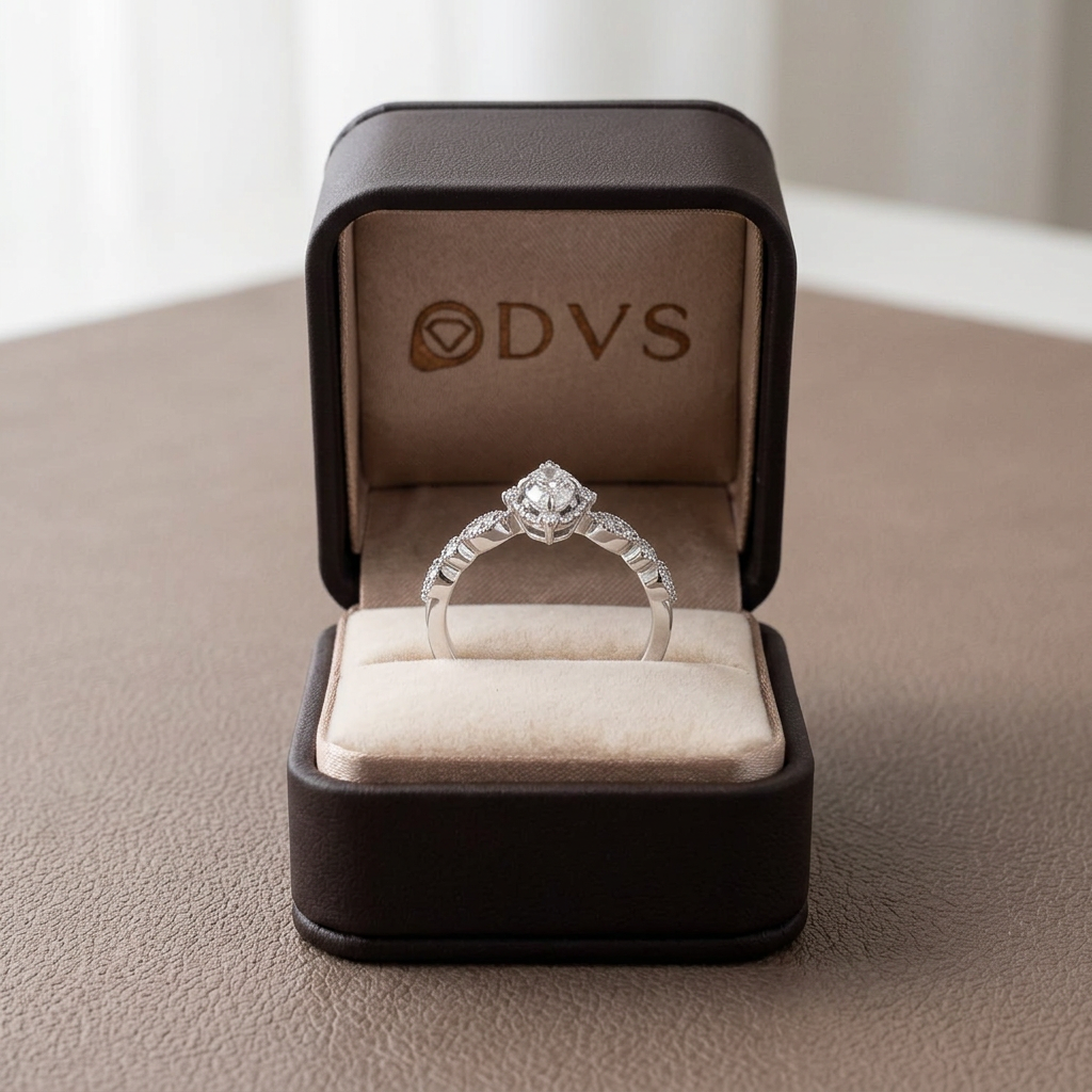 DVS DVSR0062 vintage oval pırlanta yüzük DVS kutusunda