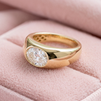 1.5 Karat Oval Laboratuvar Pırlantası Yüzük