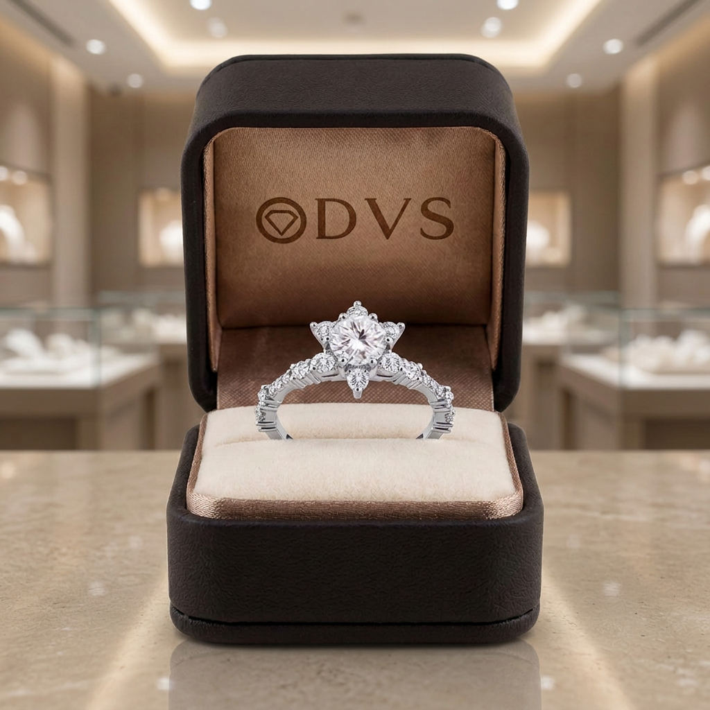 0,75 Karat DVS Lotus Tektaş Pırlanta Yüzük